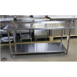 JR  72" X 30" 304 STAINLESS STEEL WORK TABLE