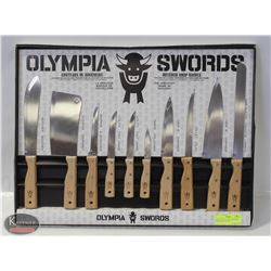 NEVER USED OLYMPIA BUTCHER SHOP KNIFE SET W/