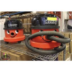 LOT OF 2 COMMERCIAL HENRY VACUUMS 1 HOSE NO EXTRA