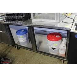 60" X 30" X 36" HIGH WORK TABLE CABINET ON CASTORS