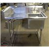 Image 1 : STAINLESS STEEL SINGLE-WELL CORNER SINK W/ FAUCET