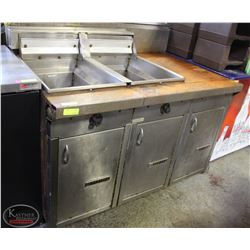GARLAND DUAL-WELL NATURAL GAS DEEP-FRYER W/ EXTRA