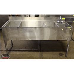 STAINLESS STEEL BAR SINK W/ FAUCET (MISSING LEG)