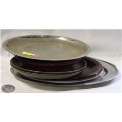STACK OF 6 COMMERCIAL SERVING PLATTERS & PLATES