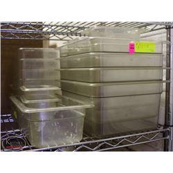 GROUP OF ASSORTED POLY-CARB FOOD INSERTS