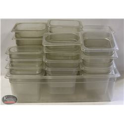 GROUP OF ASSORTED POLY-CARB FOOD INSERTS