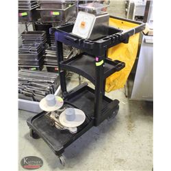 COMMERCIAL CLEANING CART W/ BAG & HANDLE