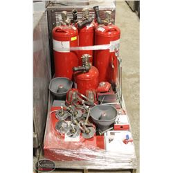 PALLET W/ ASSORTED FIRE SUPPRESSION & FIRE ALARM