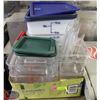 Image 1 : FLAT OF ASSORTED FOOD INGREDIENT BINS W/ LIDS