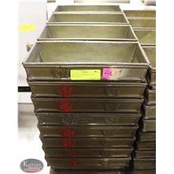 GROUP OF 8 STRAPPED 4-LOAF BREADPANS- 3"