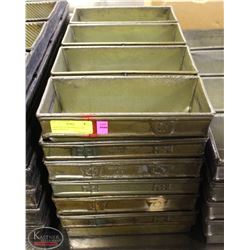 GROUP OF 6 STRAPPED 4-LOAF BREADPANS- 3"