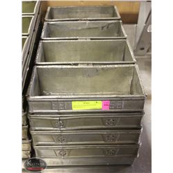 GROUP OF 4 STRAPPED 4-LOAF BREADPANS- 3"