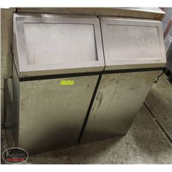 TWO STAINLESS STEEL GARBAGE CANS