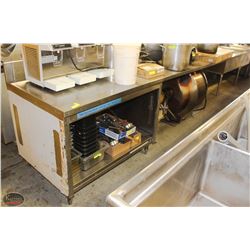 11FT STAINLESS STEEL TABLE.