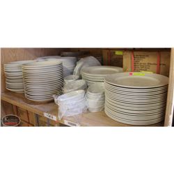 LARGE LOT OF CHURCHILL PLAIN WHITE DISHWARE