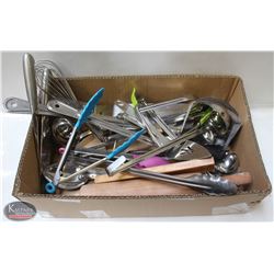 FLAT OF ASSORTED COMMERCIAL KITCHEN UTENSILS