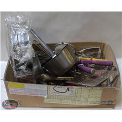 FLAT OF VARIOUS COMMERCIAL KITCHEN UTENSILS