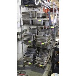 4-TIER CHROME WIRE COMMERCIAL STORAGE RACK ON