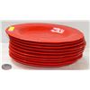 Image 1 : STACK OF 10 RED MELAMINE OVAL PLATTERS