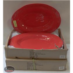 2 CASES OF RED MELAMINE OVAL PLATTERS 17-1/2"X13"