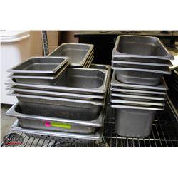 LOT OF ASSORTED S/S FOOD INSERT PANS.