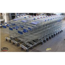 GROUP OF 20 FULL-SIZE COMMERCIAL SHOPPING CARTS W/