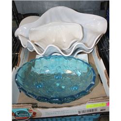 FLAT OF DECORATIVE SERVING BOWLS/DISHES INCL