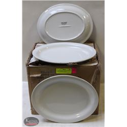 CASE OF NEW 11-1/2" PLAIN WHITE OVAL SERVING PLATE