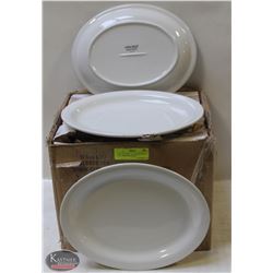CASE OF NEW 11-1/2" PLAIN WHITE OVAL SERVING PLATE
