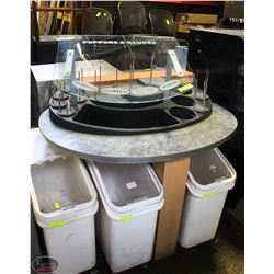 CUP & CONDIMENT SERVICE COUNTER WITH CASTERS ,