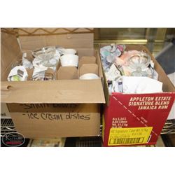 2 BOXES OF ICE-CREAM SERVING CUPS, MELAMINE SAUCE