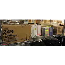 SHELF CONTENTS: 2 CASES OF NEW LIBBEY 14 OZ