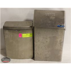 LOT OF 2 STAINLESS SANITARY NAPKIN DISPOSAL