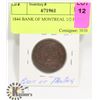 Image 1 : 1844 BANK OF MONTREAL 1/2 PENNY