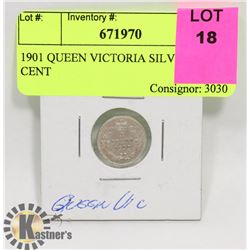 1901 QUEEN VICTORIA SILVER 5 CENT