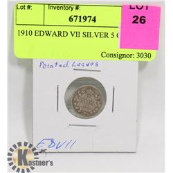 1910 EDWARD VII SILVER 5 CENT