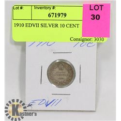 1910 EDVII SILVER 10 CENT