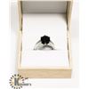 Image 1 : LADIES GENUINE BLACK AGATE RING SIZE 6.75