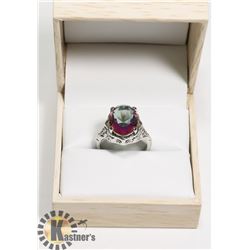 LADIES RAINBOW TOPAZ RING SIZE 7