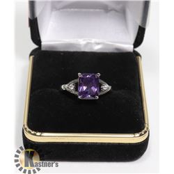LADIES GENUINE AMETHYST RING SIZE 8