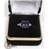 Image 1 : LADIES GENUINE AMETHYST RING SIZE 8