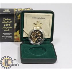 STERLING SILVER AND GOLD COIN GOLDEN DAFFODIL