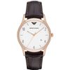 Image 2 : NEW EMPORIO ARMANI WHITE DIAL LEATHER STRAP WATCH