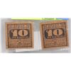 Image 1 : 2 GERMAN 10 PFENNING GERMAN BANK NOTES
