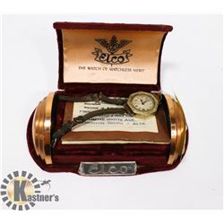 VINTAGE ELCO WRIST WATCH IN ORIGINAL CASE,