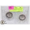 Image 1 : LOT OF 2 CANADIAN 1988 FINE SILVER 1 OZ MAPLE LEAF