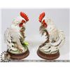 Image 1 : PAIR OF VINTAGE ROOSTER FIGURINES