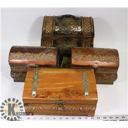 BOX OF ASSORTED DECORATIVE BOXES.