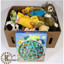 BOX OF ASSORTED VINTAGE KIDS TOYS