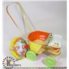 Image 1 : VINTAGE TIN DOLL STROLLER AND TOP.